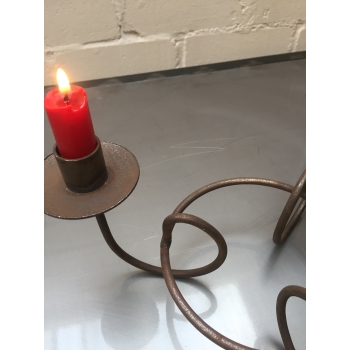 świecznik stołowy na 3 świece loft naturalna rdza