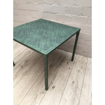 Stół metalowy Profil 80x80 cm , wys 75 cm w patynie  zielonej lub złotej
