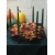 świecznik stołowy na 6 świec loft naturalna rdza