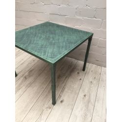 Stół metalowy Profil 80x80 cm , wys 63 cm w patynie  zielonej lub złotej